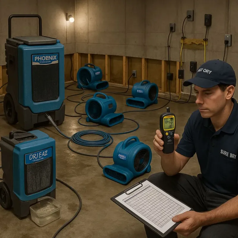 Structural Drying and Dehumidification process in Evansville, IN